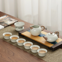 八方礼 和乐融融汝窑10入茶具套装!