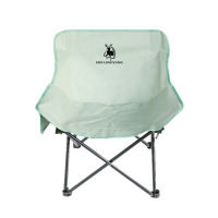 徽羚羊 户外折叠椅 便携折叠月亮椅躺椅 露营椅子折叠凳钓鱼凳低背 山岚绿 65cm HLY-ZDY-23007!