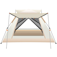 徽羚羊 云海帐篷户外露营防雨家庭全自动便携遮阳露营帐篷3-4人银胶带门厅杆云雾灰HLY-ZP-22040!