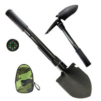 徽羚羊 多功能工兵铲救生铁锹车载折叠兵工铲 户外野营应急铲子锄头镐中号(颜色随机发货)!