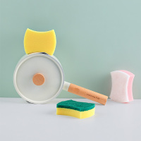 茶花 洗碗海绵百洁布刷碗清洁布厨房海绵块加厚洗锅布金刚砂双用海绵擦 [3片]221003!