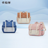 卡拉羊敦煌印象系列防下坠减负立体方书包颜色随机CX2166-1-18L!