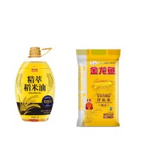 金龙鱼 食用油谷维素稻米油 精萃稻米油5L+御品珍珠米2.5kg 套装组合员工福利慰问礼!