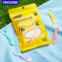 青蛙 儿童细滑313牙线棒50支(袋装)-粉橙/黄/绿/紫 2袋装!