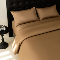 BOSS HUGO BOSS 床上用品 绣花LOGO全棉贡缎驼色四件套-HBGD039!