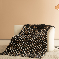BOSS HUGO BOSS 家用出差旅行 沙发盖毯 毯子 黑金暖绒毯 130×180cm-HBMT-036!