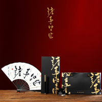 卓朴 诸事皆宜·黑檀木折扇套装A!