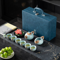 宏裕非遗陶瓷荷花·1壶2杯精油香氛礼盒套装茶杯茶具JHY-CJ-198
