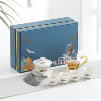 宏裕秒湖-7头羊脂玉礼盒套装茶杯茶具JHY-CJ-006