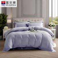 富安娜磨毛四件套-轩·罗曼1.5m床床单被套枕头套家用双人床上用品套件