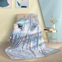 富安娜法兰绒毯-朝歌 150*200cm休闲毯子毛毯空调办公室沙发午睡