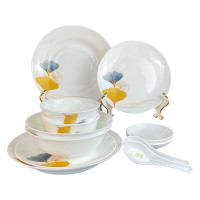 Corelle Brands康宁冰萃玲珑 金银杏餐具12件套BCB-BSYX12B/KZ/LS