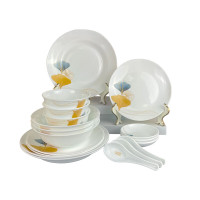 Corelle Brands康宁冰萃玲珑 金银杏餐具18件套CB-BSYX18/KZ/LS
