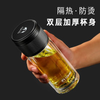 特美刻(TOMIC) 高档玻璃杯高硼硅玻璃隔热防烫玻璃杯高颜值泡茶杯TG80725 261ML 绿色