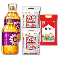 中粮福临门米面油套餐46斤 一级葵花籽油4L 2桶 超精多用途小麦粉5kg 2袋 皇家粮仓御香长粒米5kg 1袋