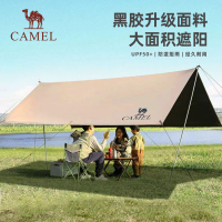 骆驼(CAMEL)户外黑胶天幕帐篷露营野餐加厚防晒便携遮阳棚野炊公园野营防小雨棚 流沙金 135CA1T023