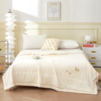 洁丽雅云感刺绣抗菌被奶酪白CP1219