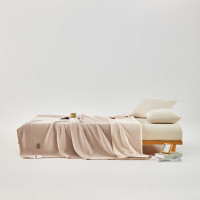 无印良品四季云锦羔羊绒复合毯MJ-Q2025-0376米驼