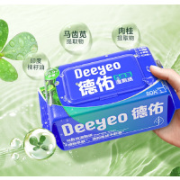 德佑湿厕纸马齿苋如厕清洁卫生湿巾亲肤安全无刺激加厚家庭实惠装 80片/包*1包