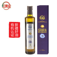 红果实新疆有机亚麻籽油500ml食用油玻璃瓶适用于儿童孕妇有机食品认证