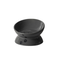 漫沃星系MANWOGA斜口陶瓷猫碗MC-WW604灰色