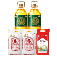 中粮福临门米面油套餐46斤 爱福家玉米油4L*2桶 超精多用途小麦粉5kg*2袋 皇家粮仓御香长粒米5kg*1袋