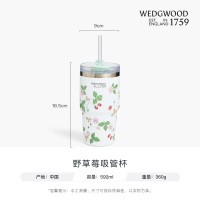 WEDGWOOD威基伍德Tumbler with Straw吸管杯野草莓 不锈钢陶瓷内胆野592ml保冷保温杯高颜值