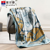 富安娜FUANNA 单层舒柔毯\歌尔顿\绿\180*200cm\1300g 柔软亲肤 一毯多用