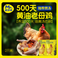 蛋鲜森 500天黄油老母鸡2只 1350g±100g/只+叶黄素 可生食鸡蛋40枚 1800g 套装