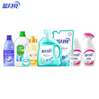 蓝月亮闪亮家清九件套 洗衣液瓶装+袋装1kg+柔顺剂+洗衣机清洁剂+衣领静+衣补+衣物消毒液+洗手液81000667