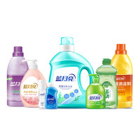 蓝月亮洗护家清组合七件套(去味除菌-阳光桉叶+樱花内衣洗+薰柔顺剂瓶+茶清+地板水+l免洗+手洗)81000738