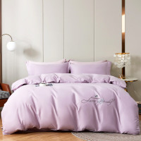 洁丽雅Grace 40S铂金加密全棉绣花四件套 芋泥紫CP3208 200*230cm