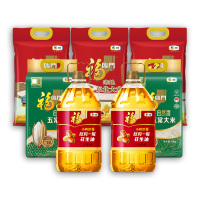 中粮福临门品质米油66斤 小榨炒香压榨花生油4L*2 自然香五常大米5kg*2 寒地东北大米5kg*3