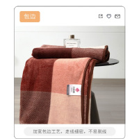 洁丽雅Grace多功能披肩毯 精致法兰绒毯披肩毯 几何棕CP1207 100*140cm