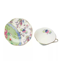 WEDGWOOD花间舞蝶1杯+1碟绿色