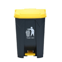 华燏 HY-LJT04 68升 塑料脚踏垃圾桶 1 个/个(计价单位:个) 灰桶黄盖