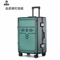 鑫鲸洲拉杆箱pc大容量密码行李箱XJZ055墨绿色24CUN