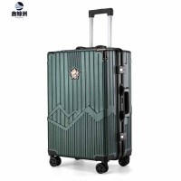 鑫鲸洲拉杆箱pc大容量密码行李箱XJZ055-1953普通铝框款绿色24CUN