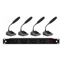 修普斯无线话筒可选手持话筒领夹话筒会议话筒-WH-1064(一拖四)