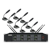 修普斯无线话筒可选手持话筒领夹话筒会议话筒-WH-1068(一拖八)