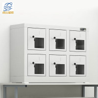 点云星辰手机存放柜带锁钢制电子设备管理柜考场银行会议室寄存柜保管箱子-6门-385x230x550mm厚0.5mm