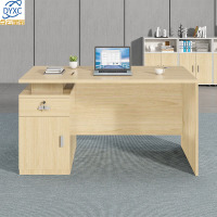 点云星辰办公桌书桌学习桌简约现代电脑桌写字桌单人位职员桌浅胡桃1400x600x750mm