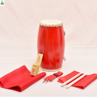 冀美629-YG3 腰鼓牛皮单排钉儿童腰鼓表演腰鼓 15cm+红绸+鼓棒+方巾+鼓包