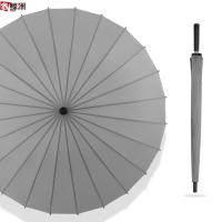 鑫鲸洲 629-YS17 户外24骨直柄直把商务雨伞 24骨自动灰色*1把