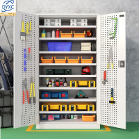 点云星辰重型工具柜车间安全铁皮储物柜加厚钢制收纳柜灰白网八板厚0.6mm