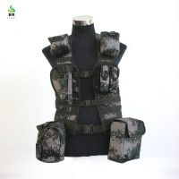 冀美06携行具7件套迷彩户外战术背心多功能野战战术马甲真人cs运动-林地数码干部