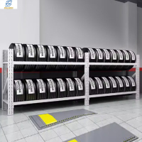 点云星辰轮胎货架汽车用品展示架置物架可调节 2400*800*2000mm 承重800kg 2层