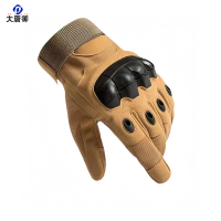 大唐御0729-战术全指手套男软壳防护掌垫触屏格斗训练作战防滑军迷手套沙色 软壳 全指M 2双装