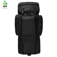 冀美115L户外登山背包救援抢险军迷背囊徒步旅行露营双肩包训练携行具-黑色