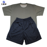 大唐御0729-透气短袖体能服新款训练服夏季运动套装速干薄款透气深空灰套装(无标)190/112-116